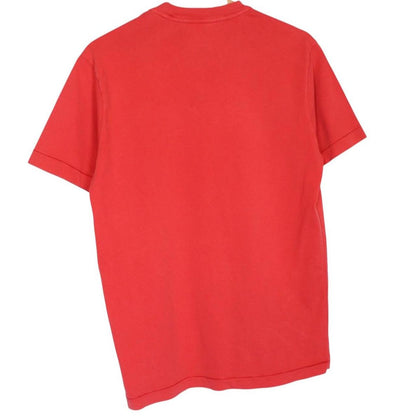 Stone Island red short sleeve cotton t-shirt with compass logo on chest.