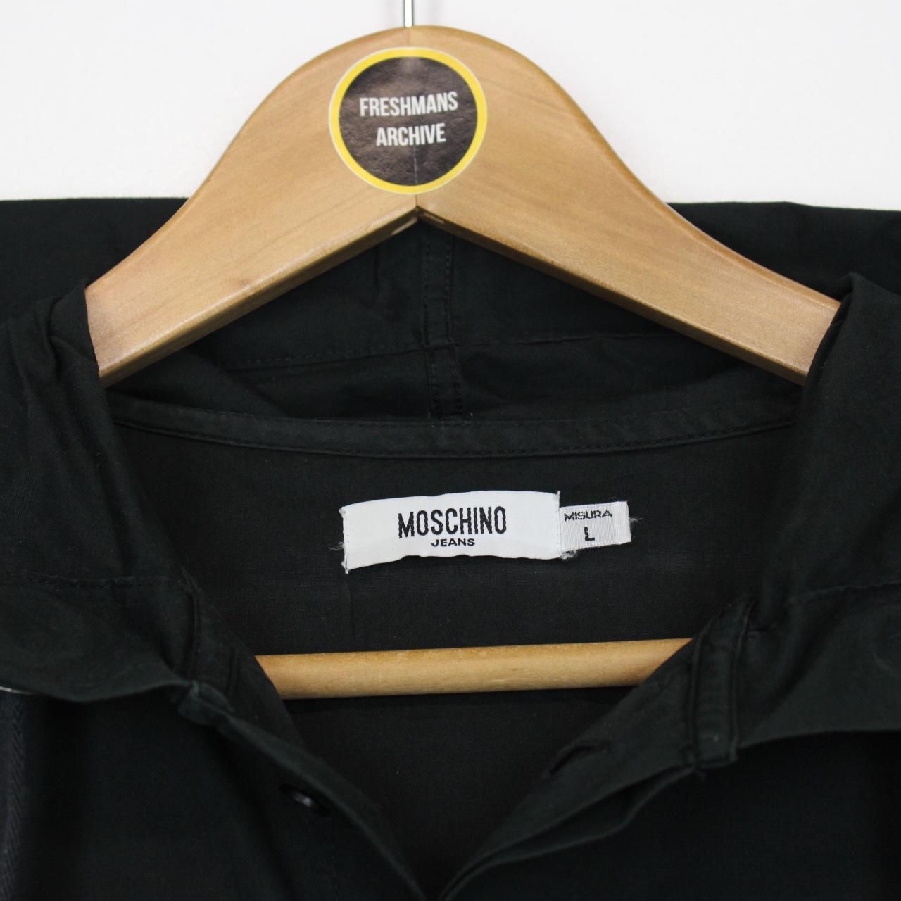Moschino Jeans Black Button Up Lightweight Cotton Hoodie
