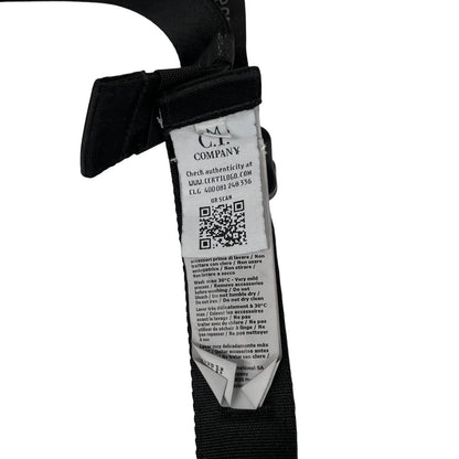 CP Company Black Herringbone Buckle Tape Belt