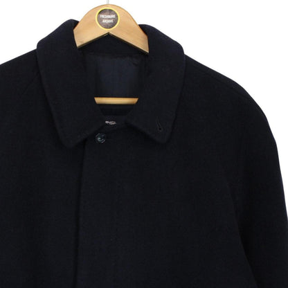 Vintage Burberry London Navy Blue Wool Coat