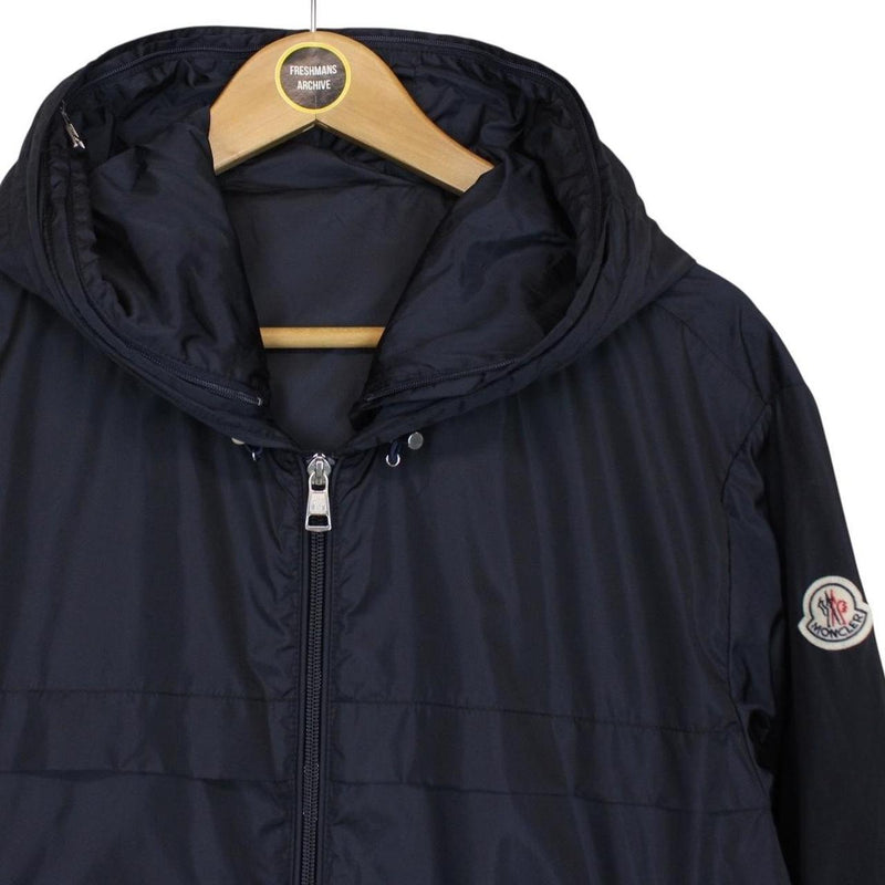 Moncler Gradignan Navy Blue Full Zip Nylon Double Hooded Jacket