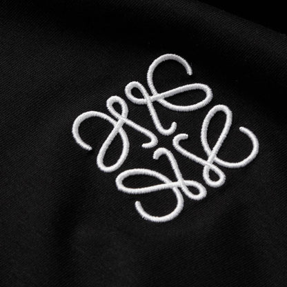 Loewe black t-shirt with embroidered anagram logo, made from soft cotton.