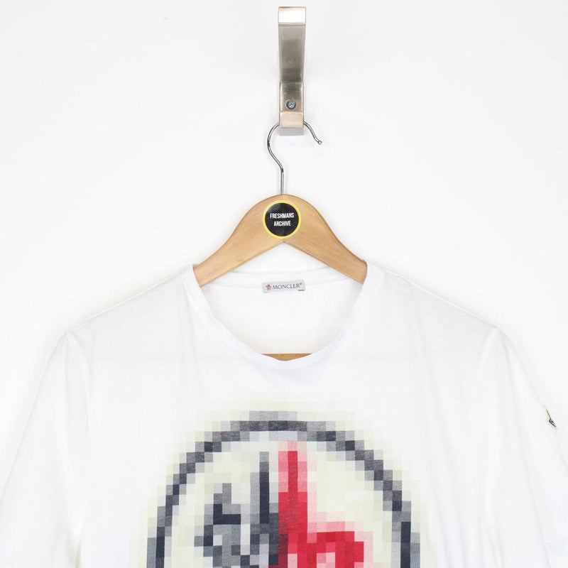 Moncler White Pixel Classic Logo Short Sleeve T-Shirt