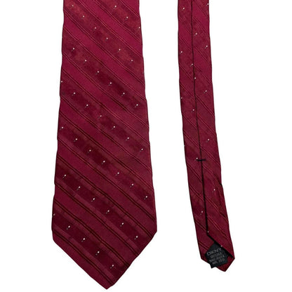 Vintage DKNY Burgundy Striped Silk Tie