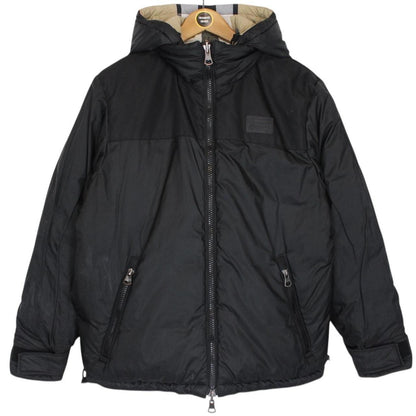 Burberry Tan Brown and Black Nova Check Reversible Hooded Down Jacket