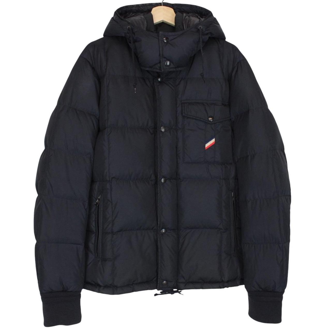 Moncler Alban Navy Blue Full Zip Hooded Down Jacket