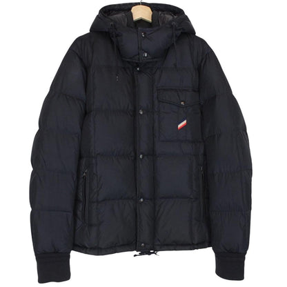 Moncler Alban Navy Blue Full Zip Hooded Down Jacket