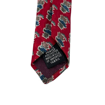 Vintage Christian Dior Red Polyester Tie