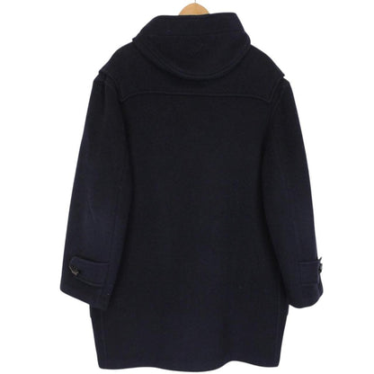 Vintage Burberry London Navy Blue Nova Check Wool Duffle Coat