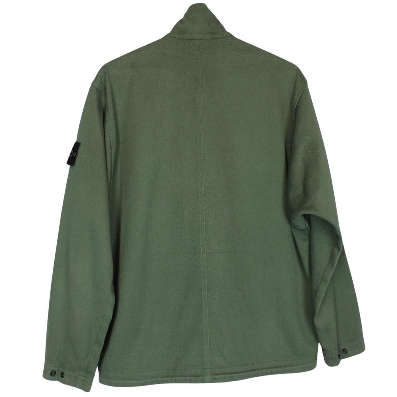 Stone Island AW 2021 Green 1/2 Zip Cotton Smock Jacket