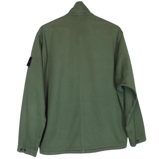 Stone Island AW 2021 Green 1/2 Zip Cotton Smock Jacket