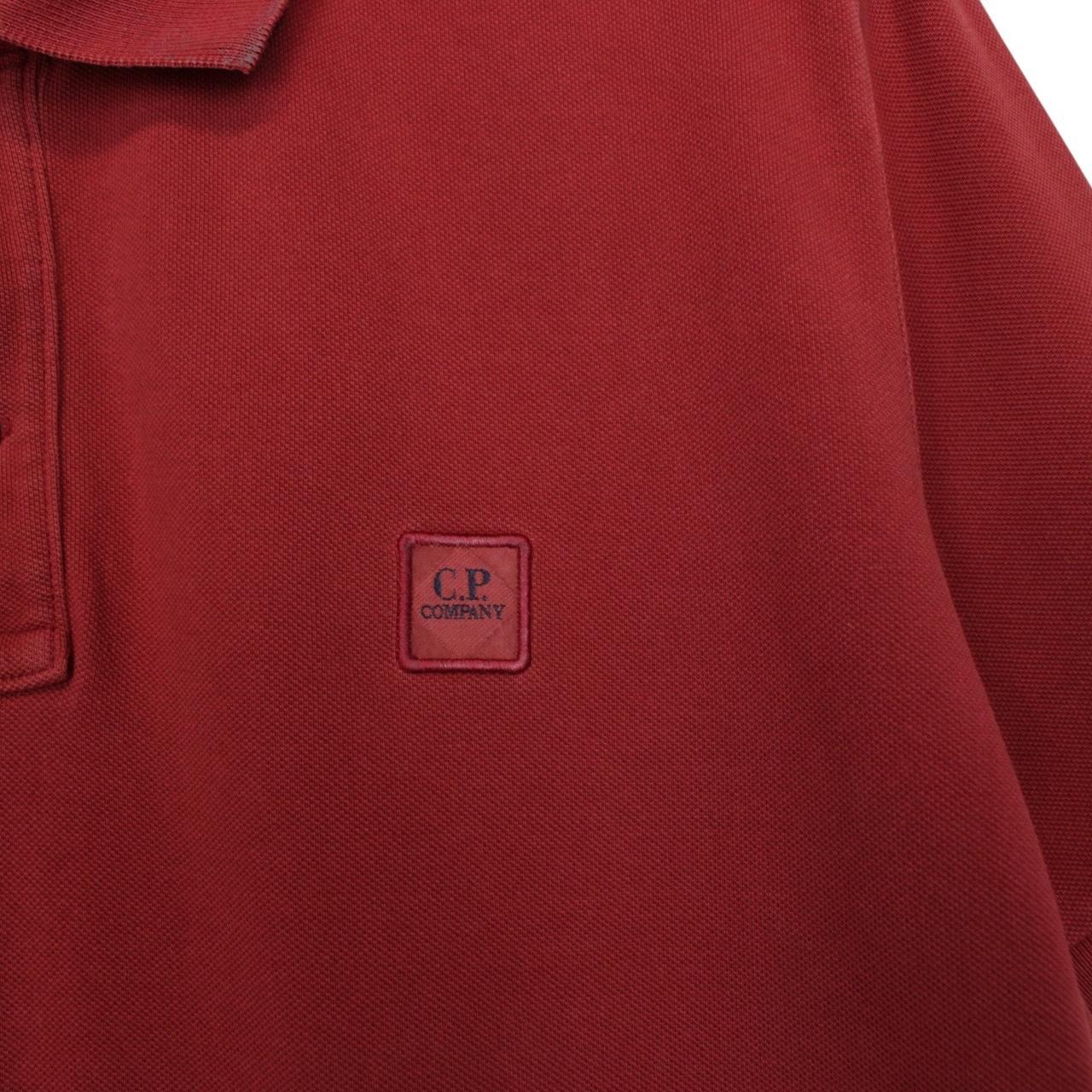CP Company Red Short Sleeve Cotton Polo Shirt