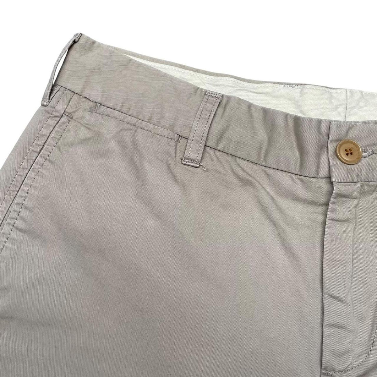 Moncler beige chino shorts with embroidered logo, cotton material, size 50.