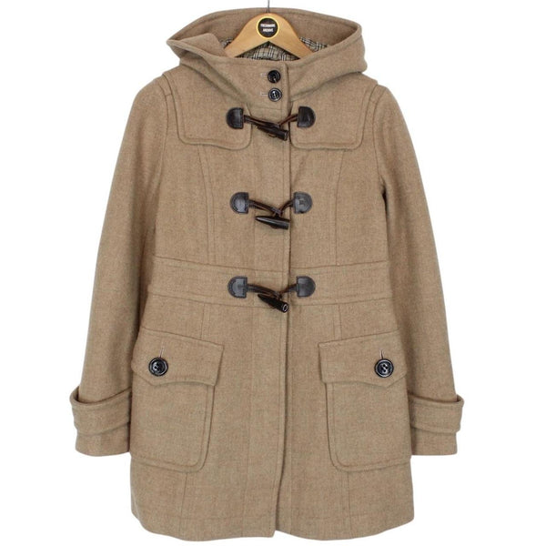 Vintage Burberry Blue Label Beige Nova Check Wool Duffle Coat