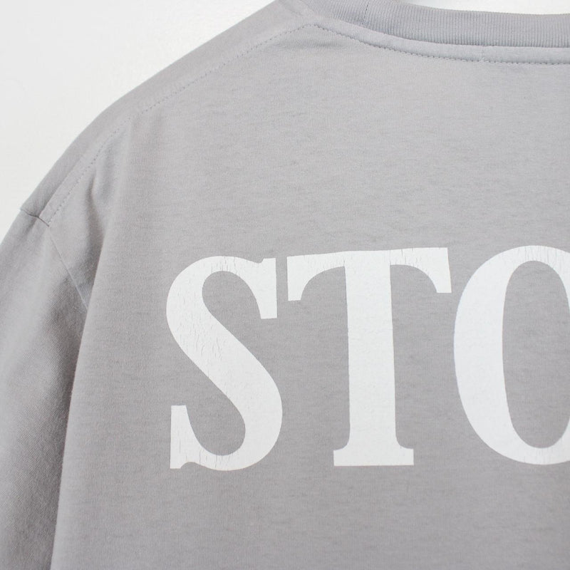 Stone Island Grey and White Short Sleeve Logo Cotton T-Shirt