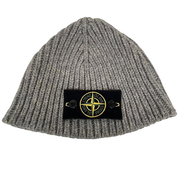 Stone Island AW 2011 Grey Wool Blend Badge Beanie Hat