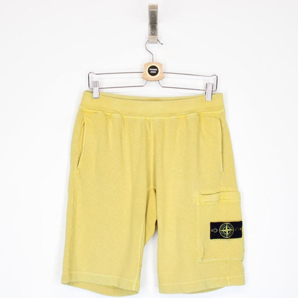 Stone Island SS 2018 Yellow Cotton Jogger Shorts