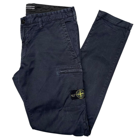 Stone Island AW 2021 Navy Blue Skinny Fit Cargo Trousers
