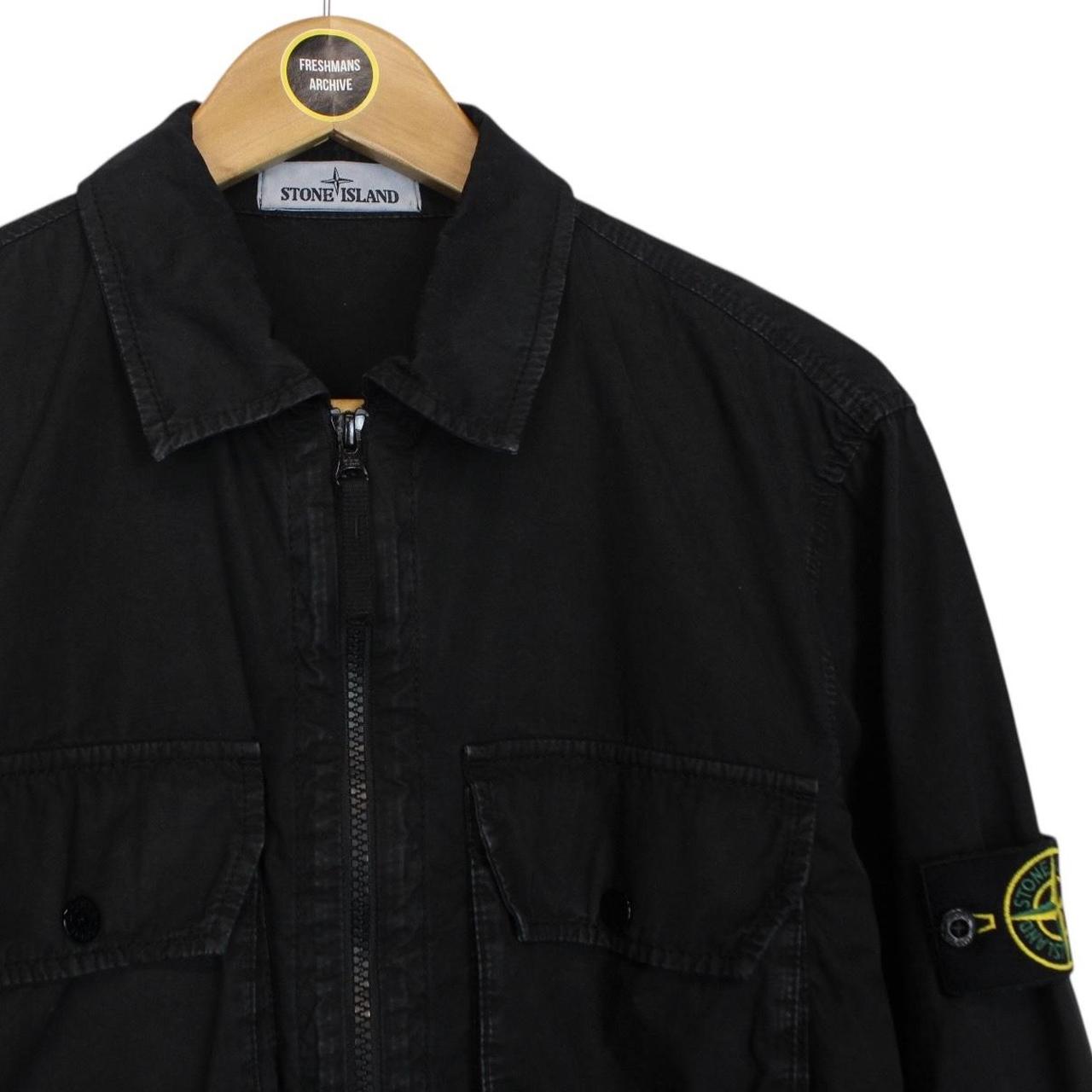 Stone Island AW 2021 Black Full Zip Cotton Overshirt Jacket