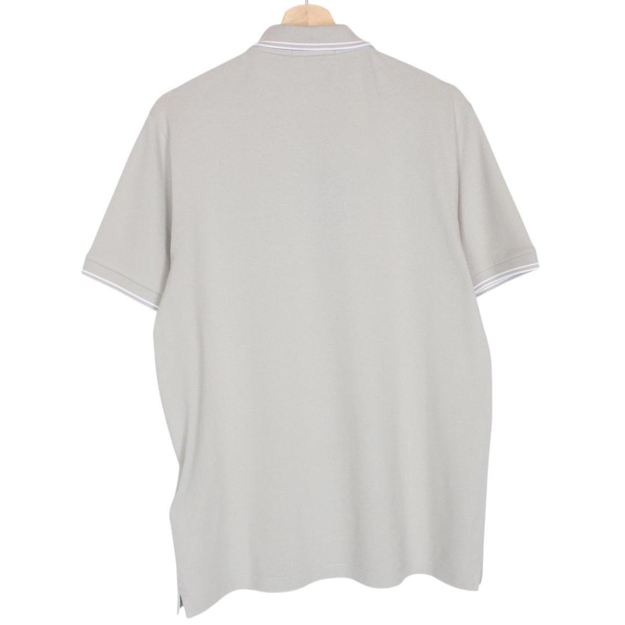 Stone Island Pearl Grey Short Sleeve Slim Fit Organic Cotton Polo Shirt