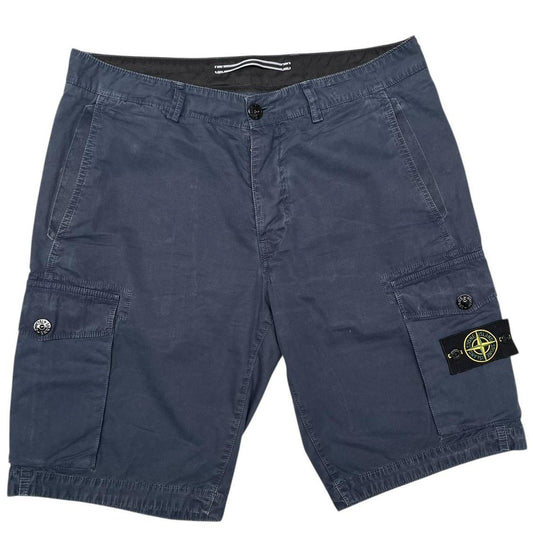 Stone Island SS 2017 Navy Blue Bermuda Cotton Cargo Shorts