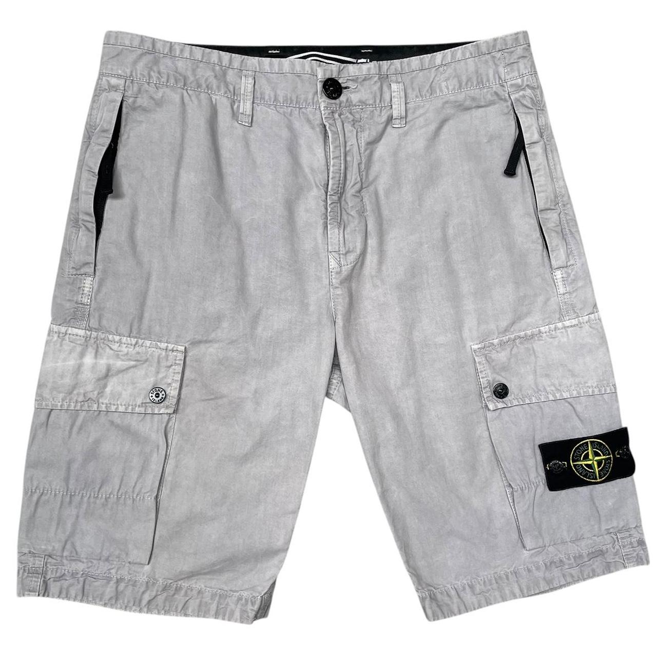Stone Island SS 2022 Grey Bermuda Cotton Cargo Shorts