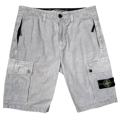 Stone Island SS 2022 Grey Bermuda Cotton Cargo Shorts