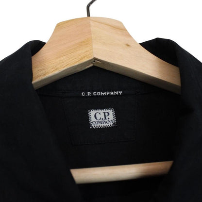 CP Company Black Full Zip Cotton Lens Overshirt Jacket
