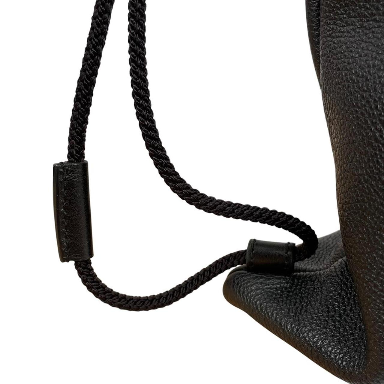 Gucci Black Coco Capitan Calfskin Leather Logo Print Drawstring Backpack