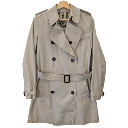 Burberry Beige Nova Check Double Breasted Belted Kensington Trench Coat