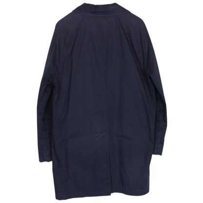 Burberry Brit Navy Blue Single Breasted Nova Check Lined Car Coat