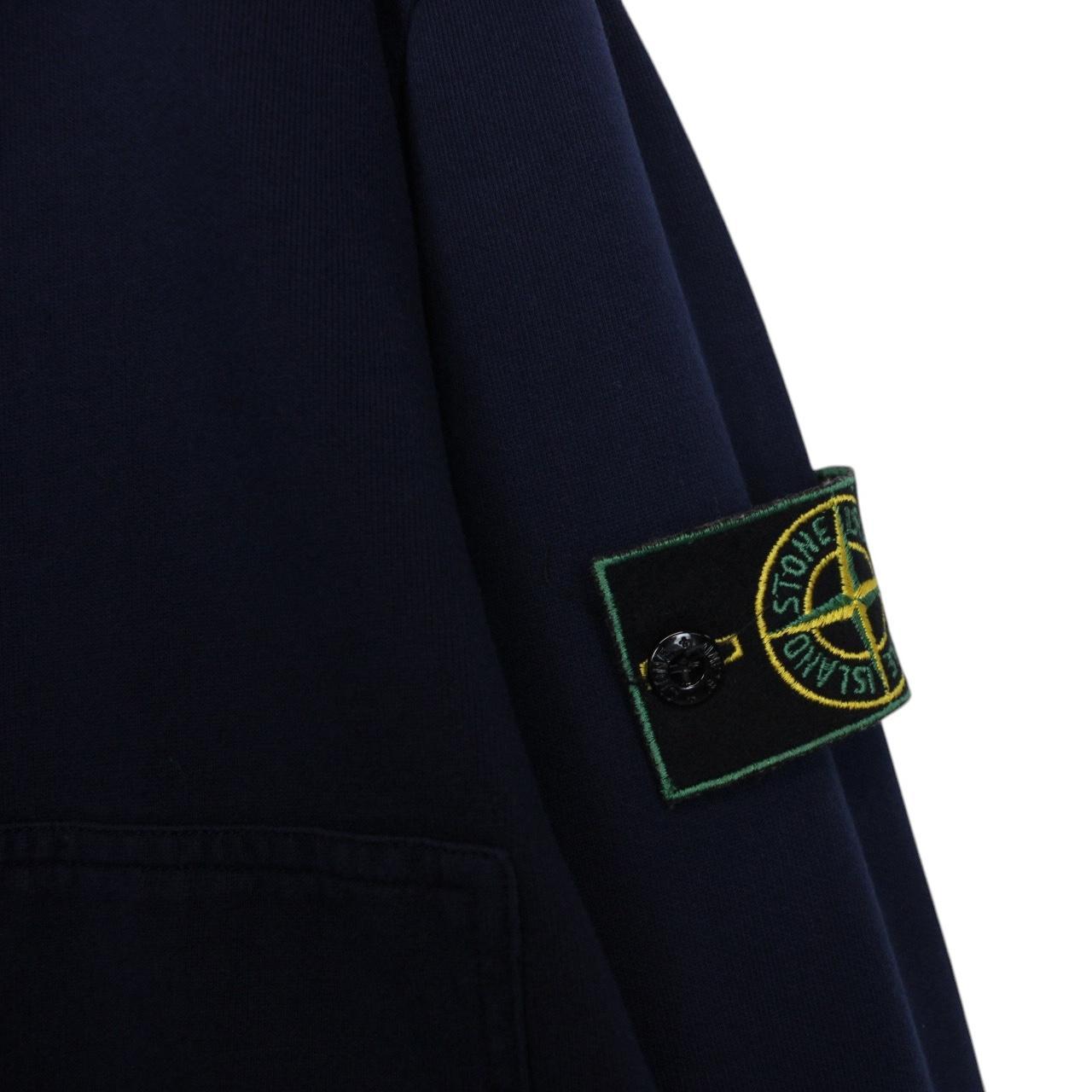 Vintage 90s Stone Island Navy Blue Green Edge Badge Cotton Overshirt