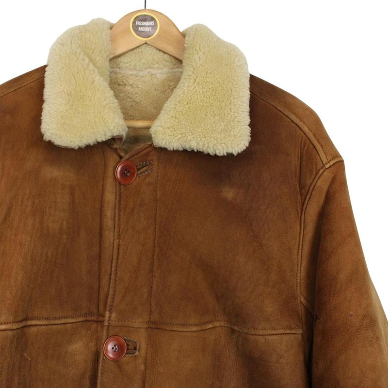 Vintage 1970s Avirex Suede Leather Shearling Pilot Coat