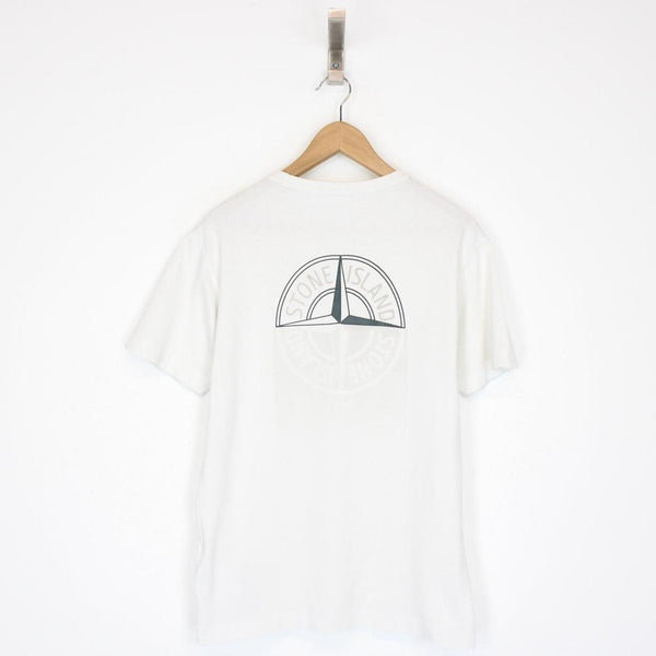 Stone Island AW 2019 White Short Sleeve Logo Print Cotton T-Shirt