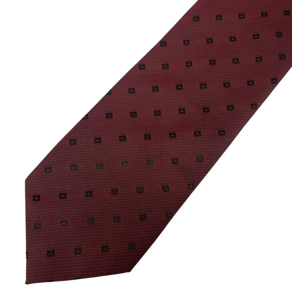 Vintage Hugo Boss Burgundy and Black Silk Tie