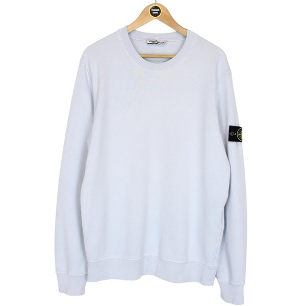 Stone Island SS 2024 Light Blue Cotton Sweatshirt Jumper
