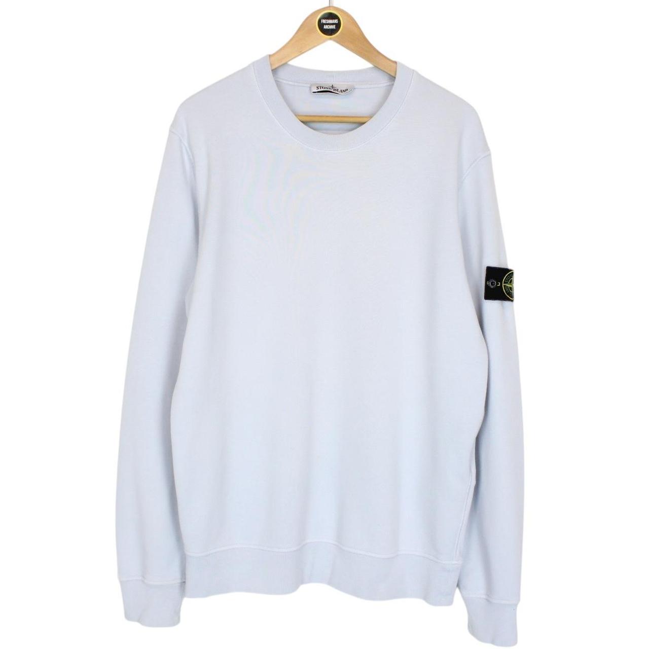 Stone Island SS 2024 Light Blue Cotton Sweatshirt Jumper