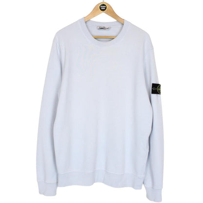 Stone Island SS 2024 Light Blue Cotton Sweatshirt Jumper