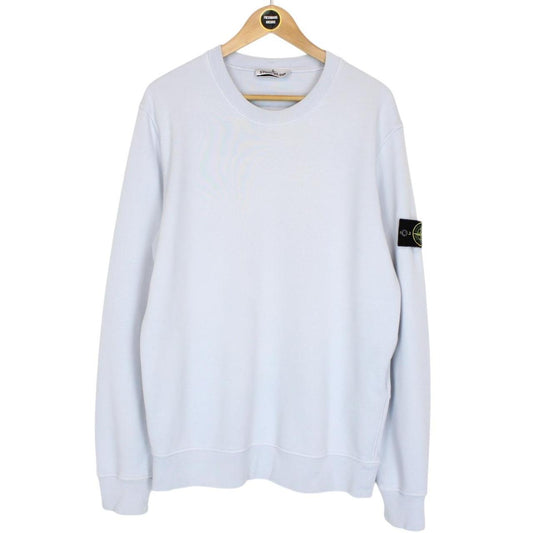 Stone Island SS 2024 Light Blue Cotton Sweatshirt Jumper
