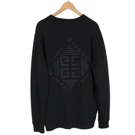 Givenchy Paris Black Embroidered Logo Cotton Sweatshirt Jumper