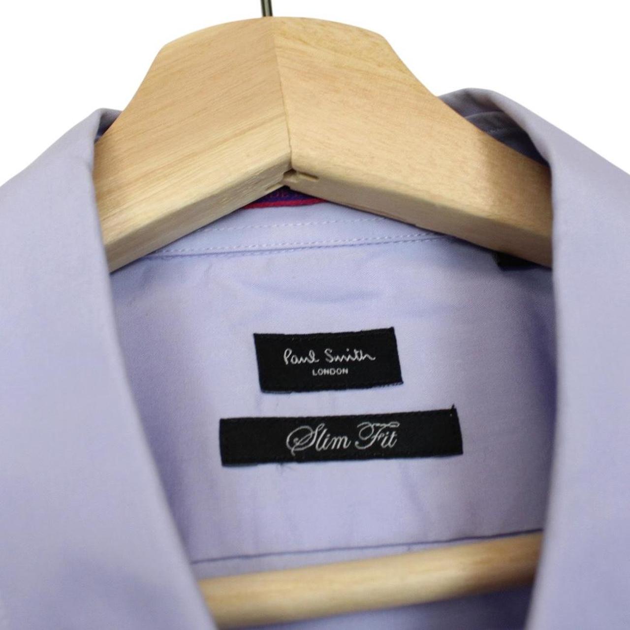 Paul Smith purple long sleeve cotton shirt with logo detail and classic fit.
