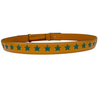 Gucci Memorable Buckle Yellow and Green Star Leather Belt