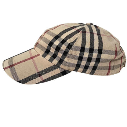 Vintage Burberry London Beige Nova Check Baseball Cap