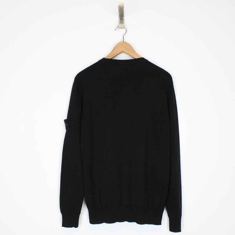 Stone Island SS 2021 Black Cotton Knit Sweatshirt Jumper