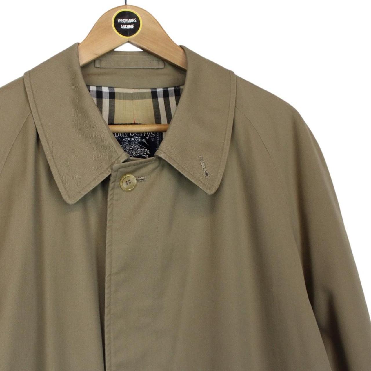 Vintage 90s Burberry Khaki Brown Single Breasted Nova Check Trench Coat
