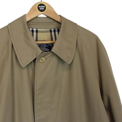 Vintage 90s Burberry Khaki Brown Single Breasted Nova Check Trench Coat