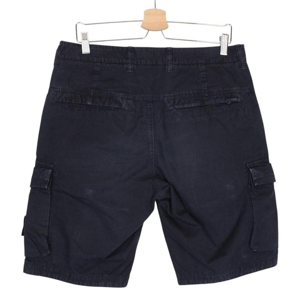 Stone Island SS 2021 Navy Blue Bermuda Cotton Cargo Shorts