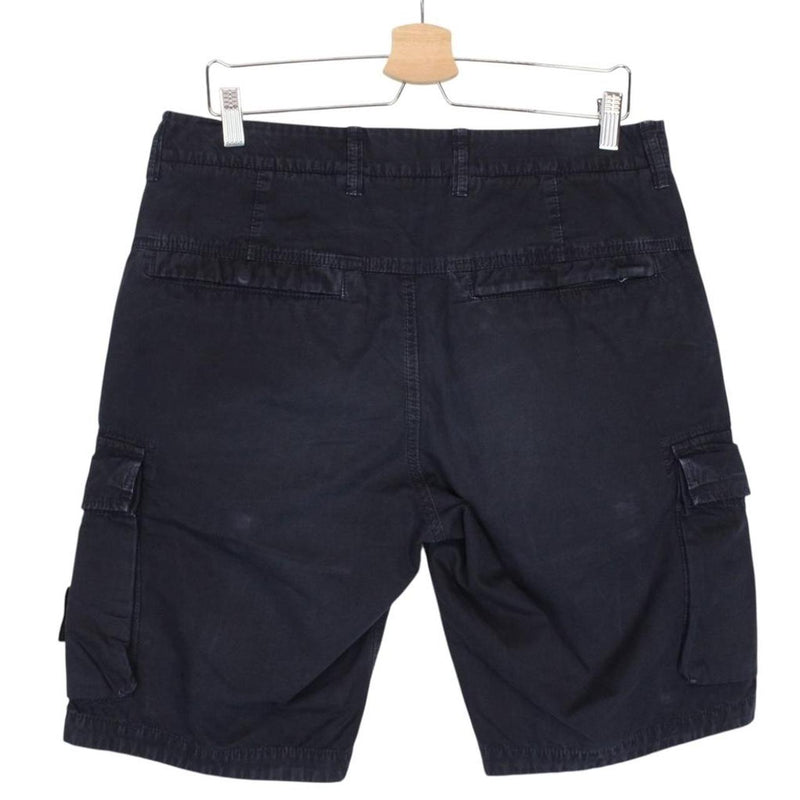 Stone Island SS 2021 Navy Blue Bermuda Cotton Cargo Shorts