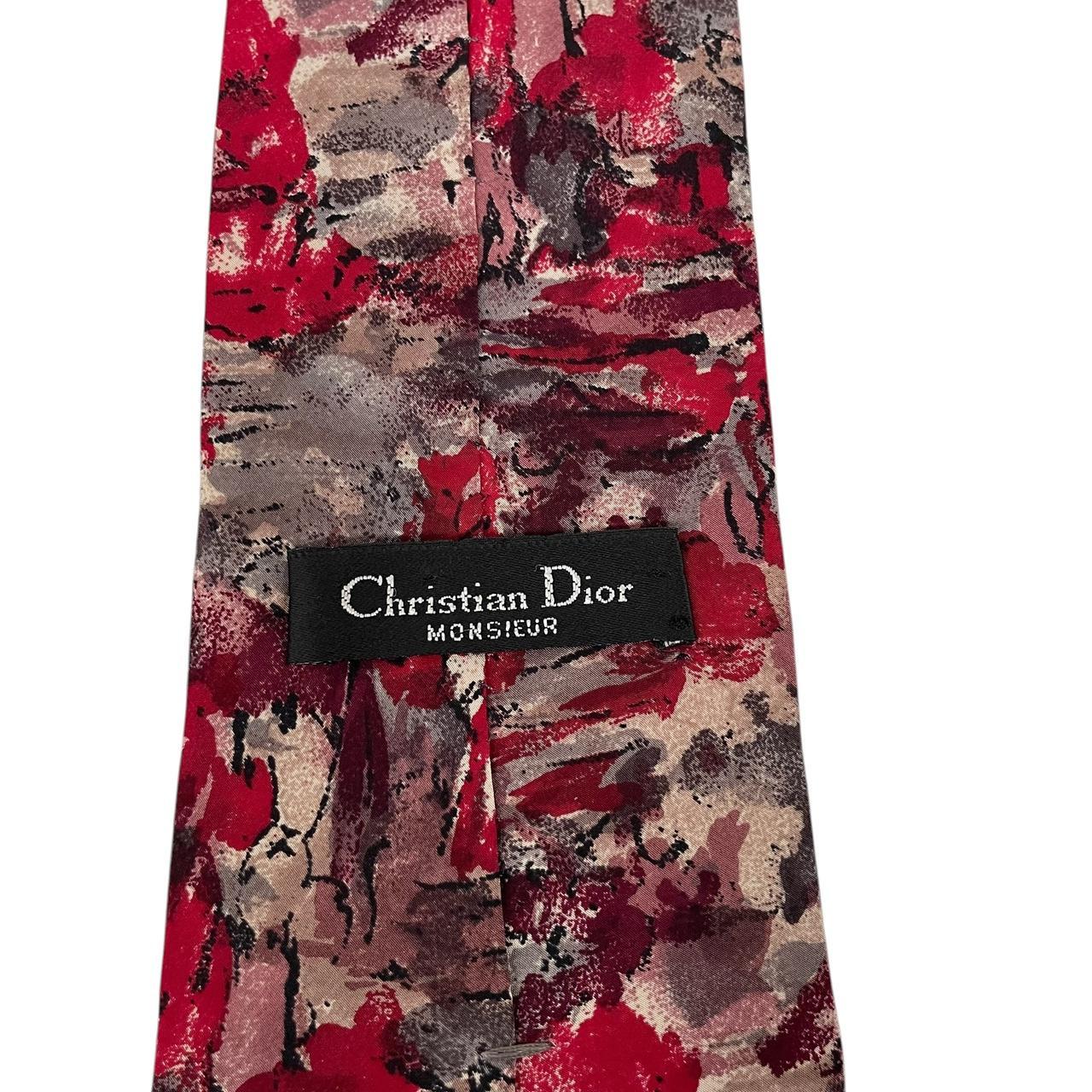 Vintage Christian Dior Multicoloured Abstract Silk Tie