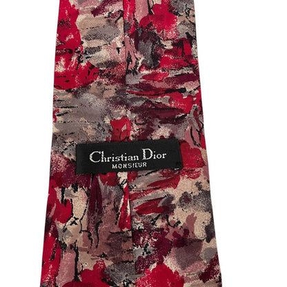 Vintage Christian Dior Multicoloured Abstract Silk Tie